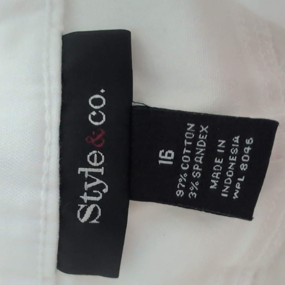 Style & Co. White Cotton Blend Pants - Picture 8 of 8